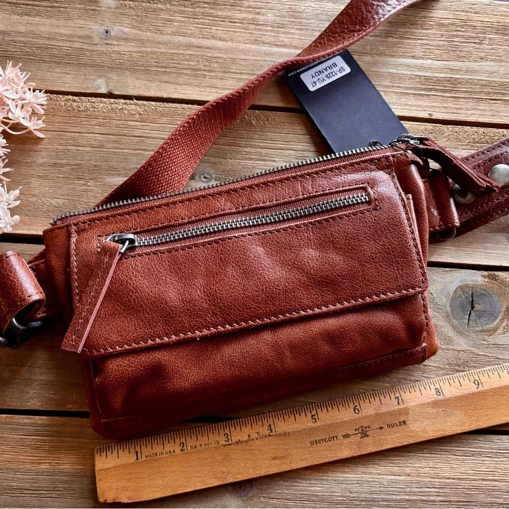 SPIKES & SPARROW LEATHER HIP BAG OREGON - BRANDY COGNAC - Picture 10 of 12